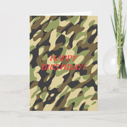Militaire camouflage verjaardagskaart kaart (Voorkant)
