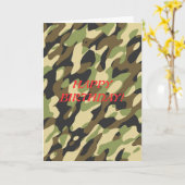 Militaire camouflage verjaardagskaart kaart (Gele Bloem)