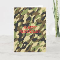 Militaire camouflage verjaardagskaart
