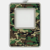 Militaire Camouflage Verzilverd Omlijst Ornament (Voorkant)