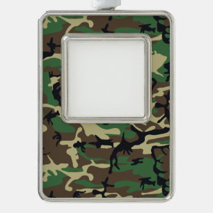 Militaire Camouflage Verzilverd Omlijst Ornament