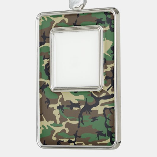 Militaire Camouflage Verzilverd Omlijst Ornament (Links)