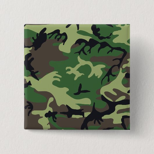 Militaire Camouflage Vierkante Button 5,1 Cm (Voorkant)