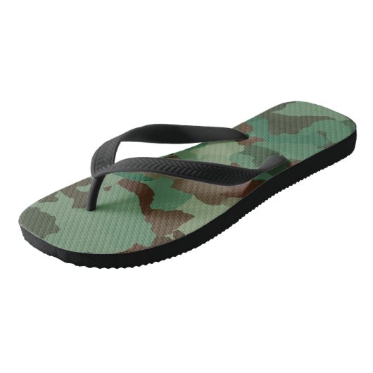 militaire camouflage - volwassen teenslippers (Schuin)