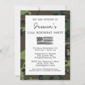 Militaire Camouflage VS Vlag Foto Verjaardag Kaart (Voorkant)