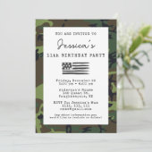 Militaire Camouflage VS Vlag Foto Verjaardag Kaart (Staand voorkant)