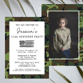 Militaire Camouflage VS Vlag Foto Verjaardag Kaart