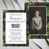 Militaire Camouflage VS Vlag Foto Verjaardag Kaart