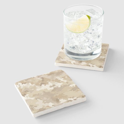 Militaire Camouflageprint Stenen Onderzetter (Zijkant)