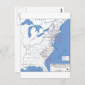 Militaire campagnes van de Amerikaanse revolutie Briefkaart (Voorkant / Achterkant)