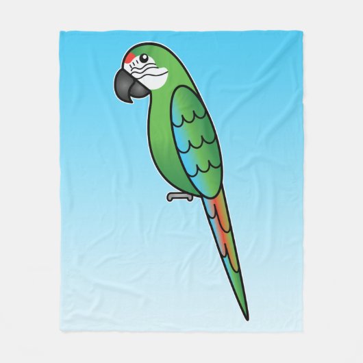 Militaire Cartoon Macaw Parrot Bird Fleece Deken (Voorkant)