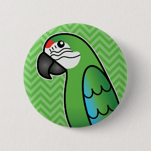 Militaire Cartoon Macaw Parrot Bird Ronde Button 5,7 Cm