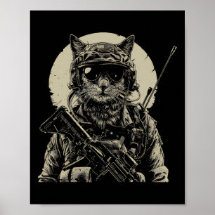 Militaire Cat Tactical Gear Veteran Soldier Gift I Poster