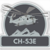 Militaire CH-53E-helikopter Sticker (Voorkant)