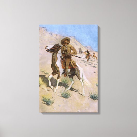  militaire cowboys, The Scout by Remington Canvas Afdruk (Voorkant)