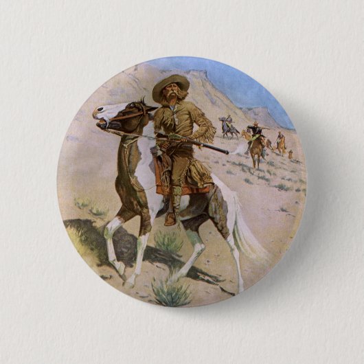  militaire cowboys, The Scout by Remington Ronde Button 5,7 Cm (Voorkant)