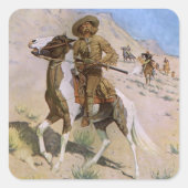  militaire cowboys, The Scout by Remington Vierkante Sticker (Voorkant)