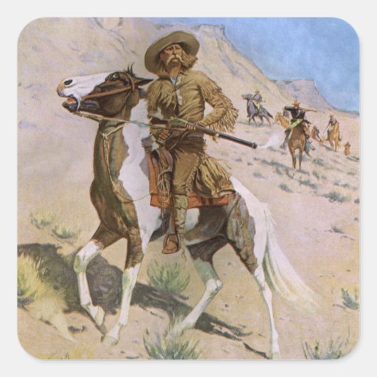  militaire cowboys, The Scout by Remington Vierkante Sticker (Voorkant)