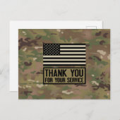 Militaire - Dank U Voor Uw Dienst Briefkaart (Voorkant / Achterkant)