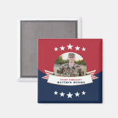 Militaire dienst Foto Red White Blue Magnet (Voorkant / Achterkant)