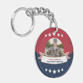 Militaire dienst Foto Red White Blue Sleutelhanger (Voorkant Links)