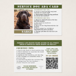 Militaire dienst Hond ADA Kaarten Foto ID Badge Visitekaartje