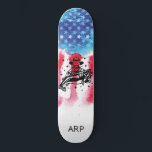 *~* Militaire Dierenarts VISSER Rode Witte Blauwe  Persoonlijk Skateboard<br><div class="desc">* Energetisch verbeterd / ingebed VISSERS VISSER FISHER MAN silhouet op Amerikaanse vlag * Patriottische Amerikaanse vlag met VISSERS VISSER FISHER MAN silhouet . Ja. Dit ontwerp toont de Amerikaanse vlag, ook wel bekend als Old Glory en Stars and Stripes. Dit Waterverf Amerikaanse vlagontwerp bevat de kleuren Rood Wit Blauw...</div>
