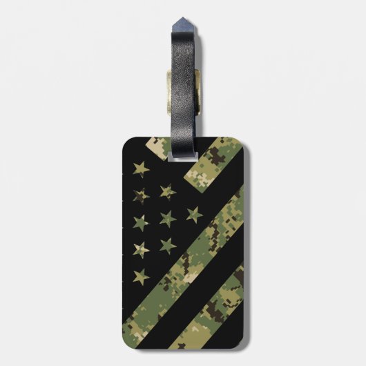 Militaire digitale camouflage VS-vlag Bagagelabel (Achterkant verticaal)