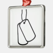 Militaire Dog Tags. Metalen Ornament (Links)