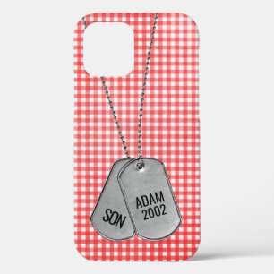 Militaire Dog Tags op Gingham Case-Mate iPhone Case