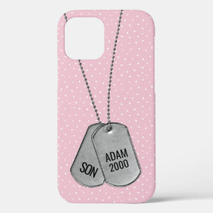 Militaire Dog Tags op Polka Dots Hoesje-Mate iPhon Case-Mate iPhone Case