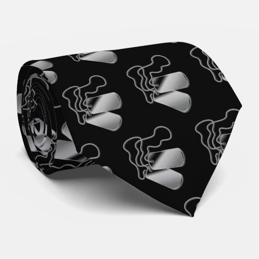 MILITAIRE DOG TAGS STROPDAS (Opgerold)