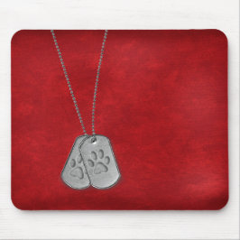 Militaire doosjes met verfdrukken op leder muismat