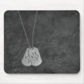 Militaire doosjes met verfdrukken op lederen muis muismat (Voorkant)