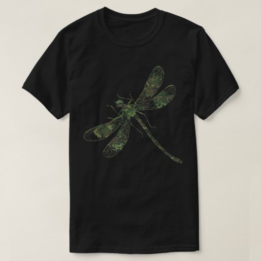 Militaire Dragonfly Camo print Amerikaanse warme v T-shirt (Design voorkant)