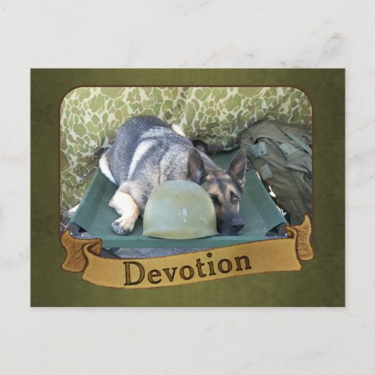 Militaire Duitse herder Briefkaart (Voorkant)