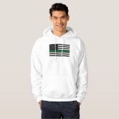 Militaire Dunne Groene Lijn Amerikaanse Vlag Monog Hoodie (Voorkant volledig)