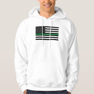 Militaire Dunne Groene Lijn Amerikaanse Vlag Monog Hoodie