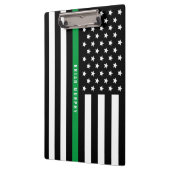 Militaire dunne groene lijn Amerikaanse vlaggennaa Klembord (Links)