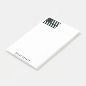 Militaire Dunne Groene Lijn Amerikaanse Vlagnaam 4 Post-it® Notes (Schuin)