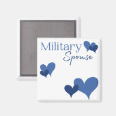 Militaire echtgenoot Blue Heart Magnet (Voorkant / Achterkant)