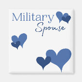 Militaire echtgenoot Blue Heart Magnet (Voorkant)