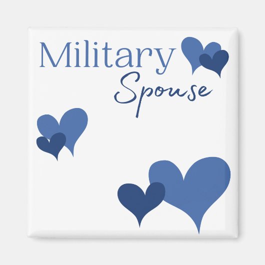 Militaire echtgenoot Blue Heart Magnet (Voorkant)