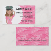 Militaire echtgenoot Roepkaart (donkere huid) Contactkaartje (Voorkant / Achterkant)