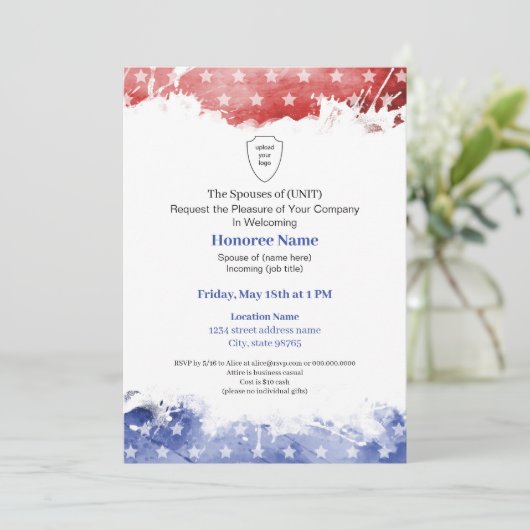 Militaire echtgenoot Welkom Patriotic Red Blue Kaart (Staand voorkant)