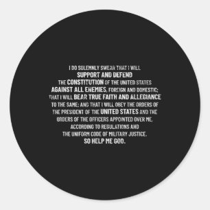 Militaire eed verdedigt de Grondwet veteraan mili Ronde Sticker