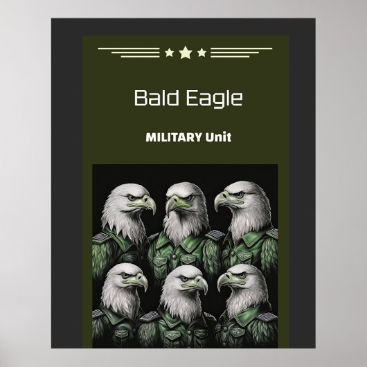 militaire eenheid van de Bald Eagle Poster (Voorkant)