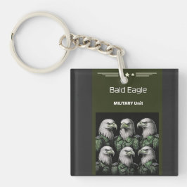 militaire eenheid van de Bald Eagle Sleutelhanger