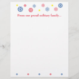 Militaire Familie Kerst Sneeuwvlokken Briefhoofd