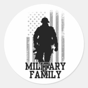 Militaire familie ronde sticker
